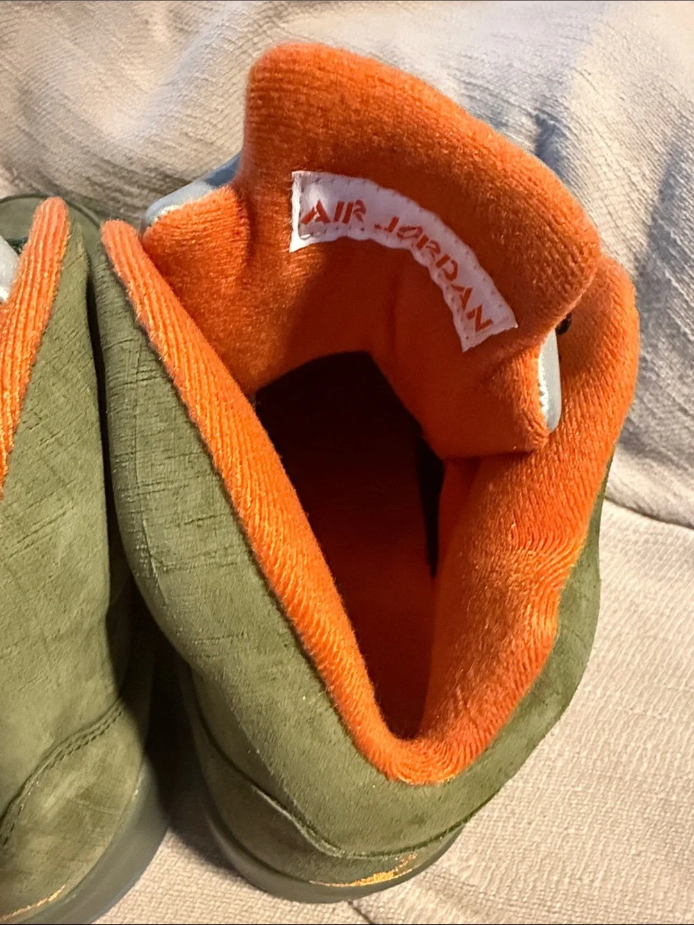 ⁠Air Jordan 5 Retro Olive Size Size 9 Army Green Bright Citrus No Box⁠
